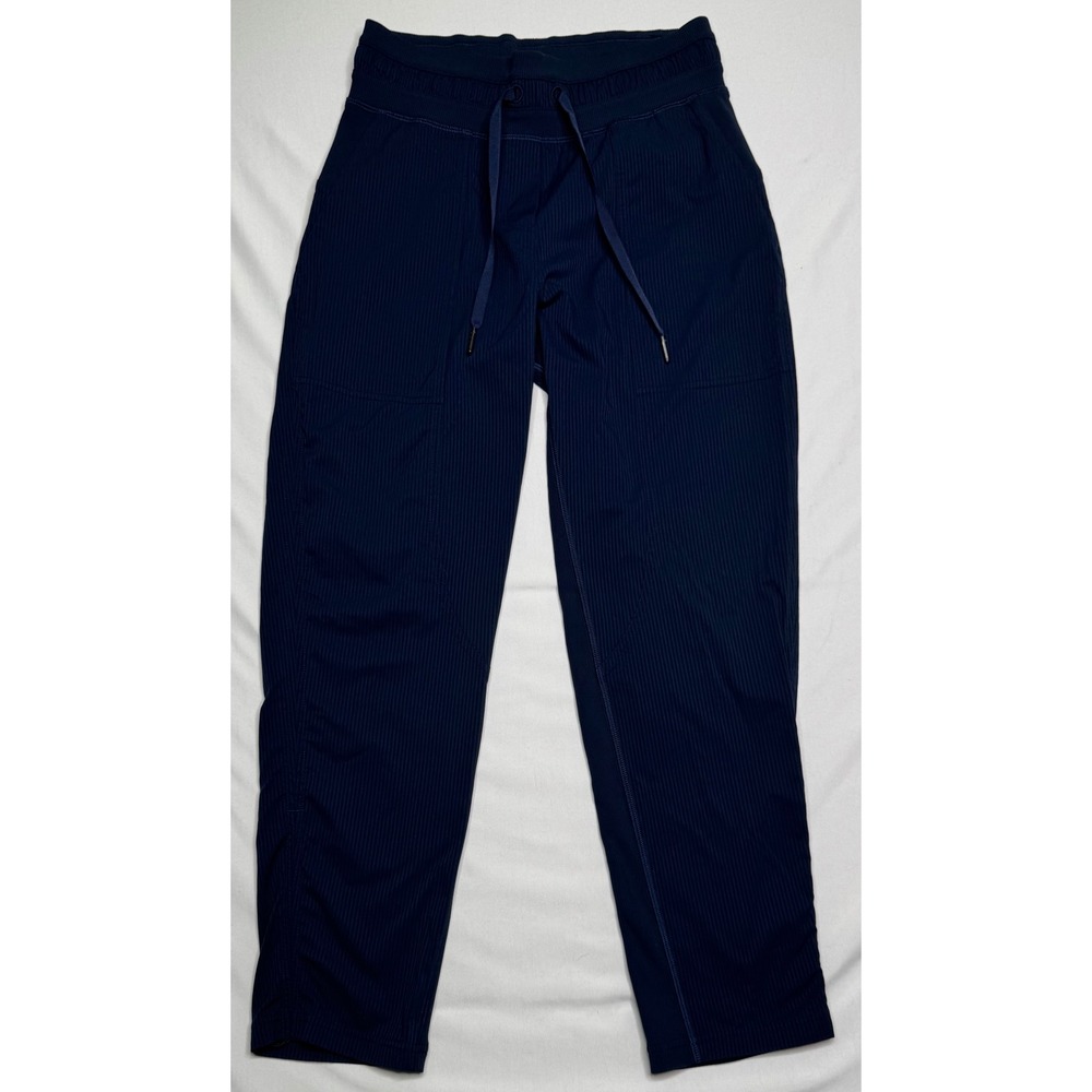 Lululemon Dance Studio Crop 25 Ribbed Navy Blue Joggers Womens Size 2 Athleisure